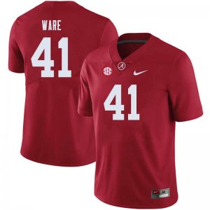 NCAA Men's Alabama Crimson Tide #41 Carson Ware Stitched College 2019 Nike Authentic Crimson Football Jersey AF17J06ZS